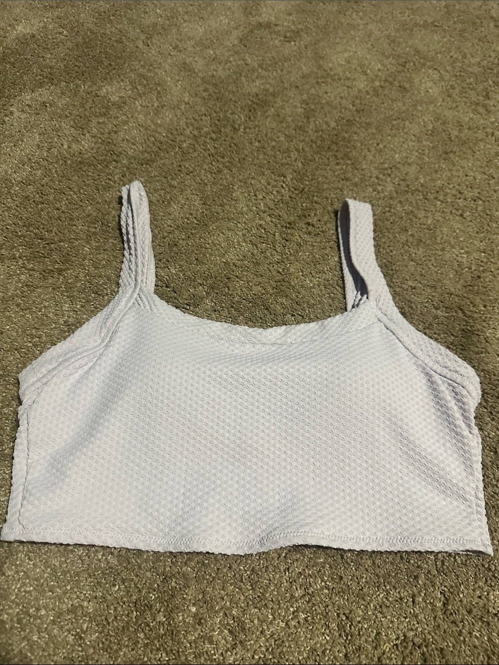 Light Lavender Textured Cropped sport bra